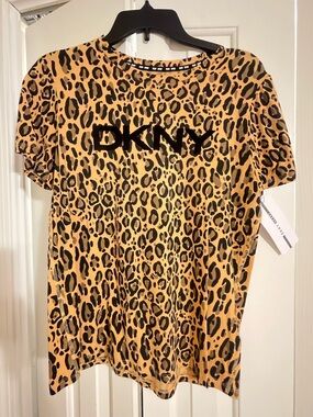 DKNY Sport Leopard Graphic Tee NWT